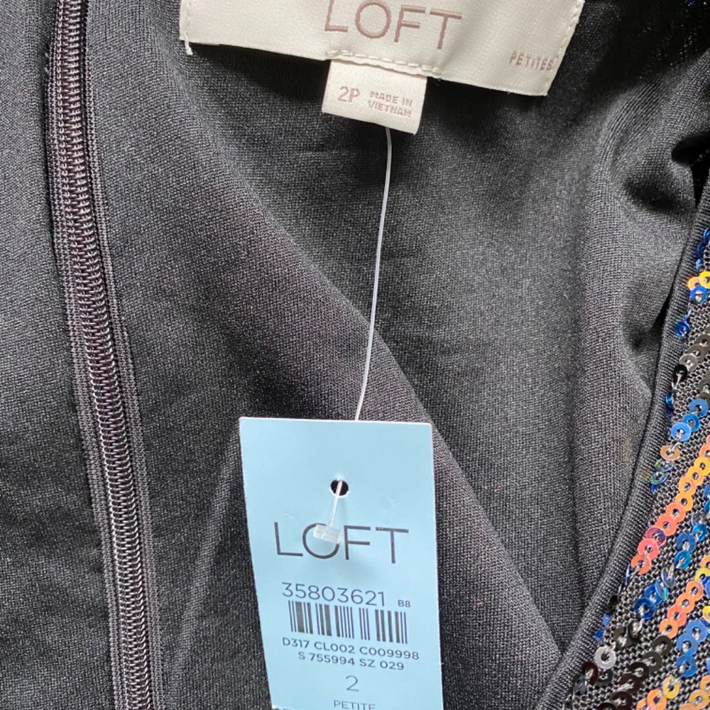 Loft Sequin Flutter Tiered Midi Dress - Picture 2 of 5